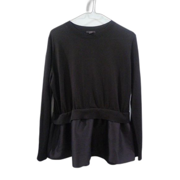 COS Wool Silk Blend Peplum Sweater - Black M - Picture 2 of 7